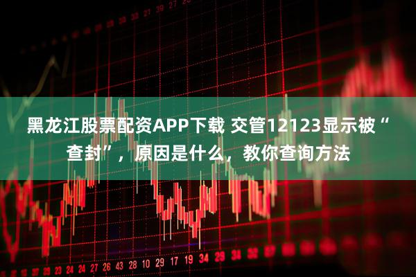 黑龙江股票配资APP下载 交管12123显示被“查封”，原因是什么，教你查询方法